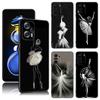 Ballet Girl Black Silicone Phone Case For Xiaomi POCO X3 X4 NFC F5 M3 M4 M6 X5 X6 Pro F3 F4 GT 5G C55 C65 M5