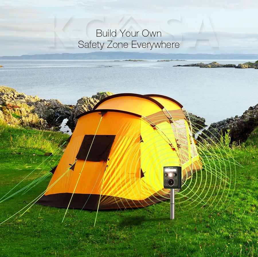 KCASA KC-JK369 Ultrasonic PIR Sensor Solar Animal Dispeller Strong Flashlight Animal Repeller