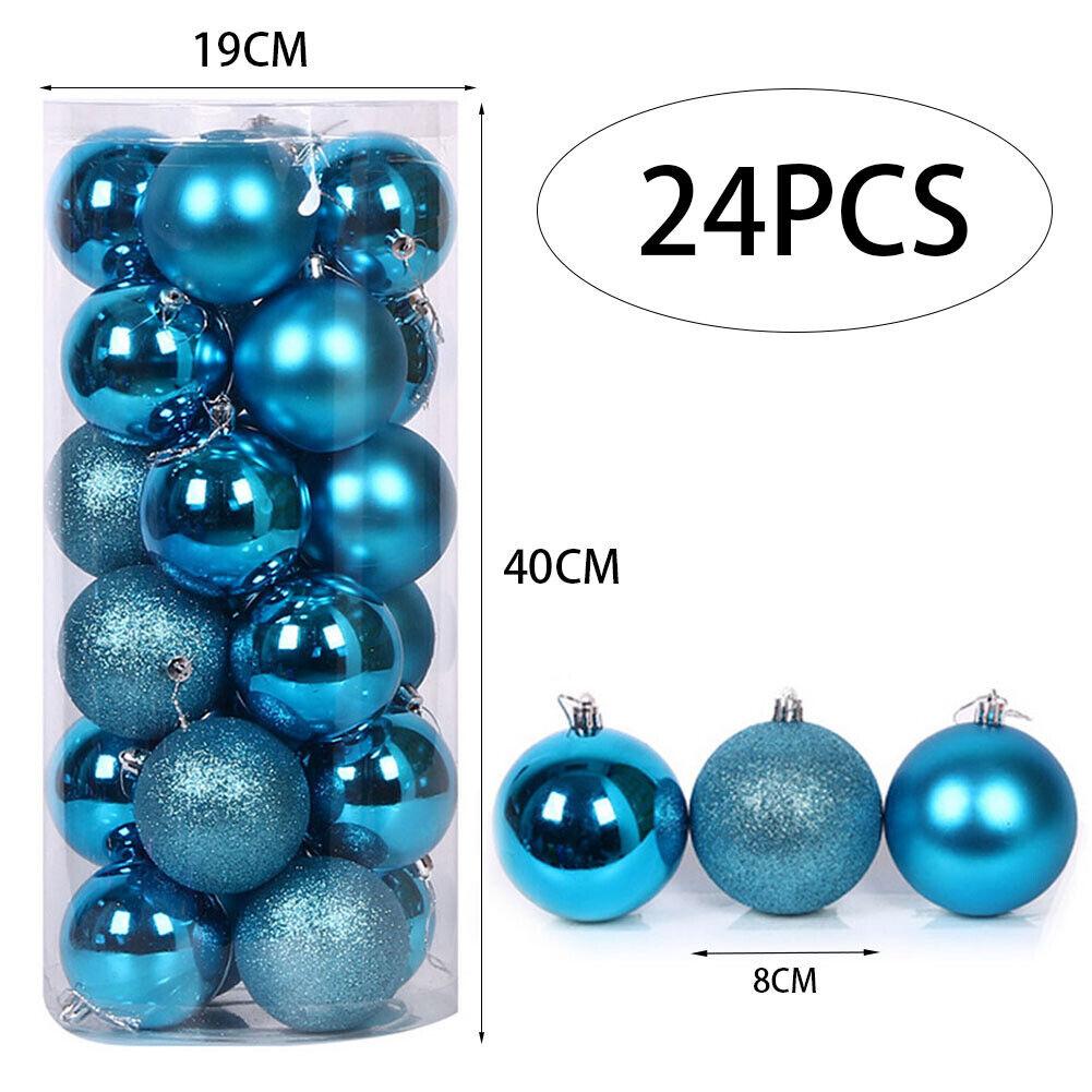 8 СМ 24 ШТ. Рождественские Подвесные Шаровые Украшения Небьющиеся Рождественские Елочные Украшения Комплект Рождественские Украшения Шары для Праздника Свадьбы Декор