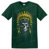 Skull Feather Headdress Graphic T Shirt Colorful Gothic Festival Art Tee Print