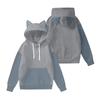 Children's Fashionable Lightweight Long-Sleeved Pullover Sweatshirt With Color Block Print And Ears