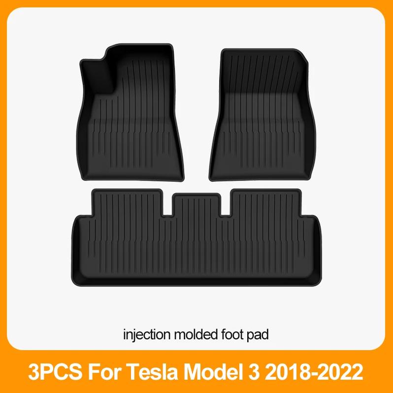 Автомобильные коврики для Tesla Model 3 2018 2019 2020 2021 2022 Премиум Всепогодные Противоскользящие Водонепроницаемые TPE Накладки на пол Коврики