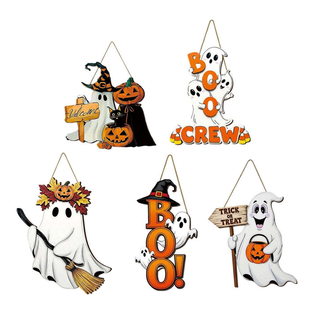 Halloween Ghost Wooden Sign For Spooky Home Decor Crafted From Durable Poplar Wood