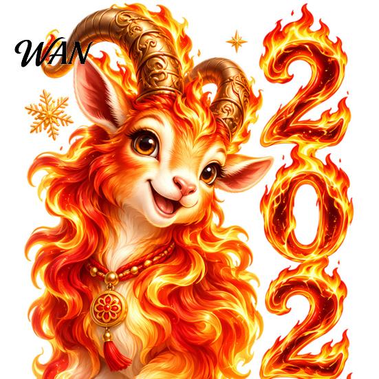 Cute Goat Pattern Glass Stickers 2027 Year of Static Sticker, Decorative Flame Window Cling, PVC Festive Art for Spring Festival Decal Lunar New Home