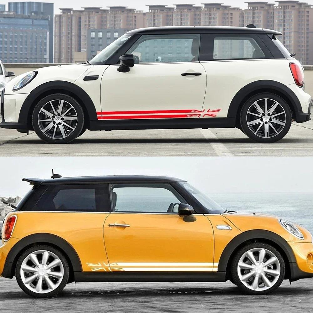 Car Door Side Stickers Union Jack Style Vinyl Decals Car Decor Accessories For MINI Cooper S JCW R55 R56 F55 F56 F60 R60 R61 F54