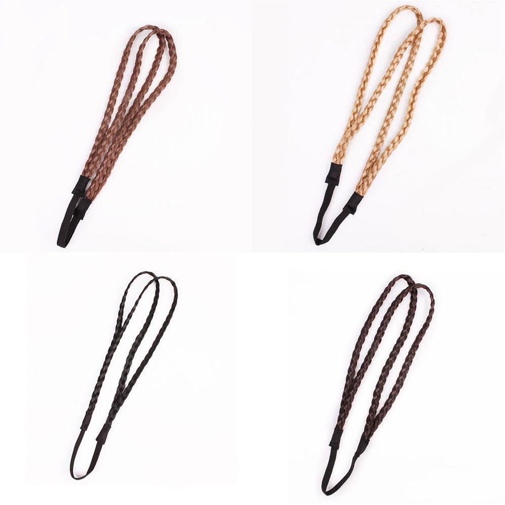 Wig Twist Headband 4 colors Headwear Wig Headband Double Braided Braided Hair Band Synthetic Wig