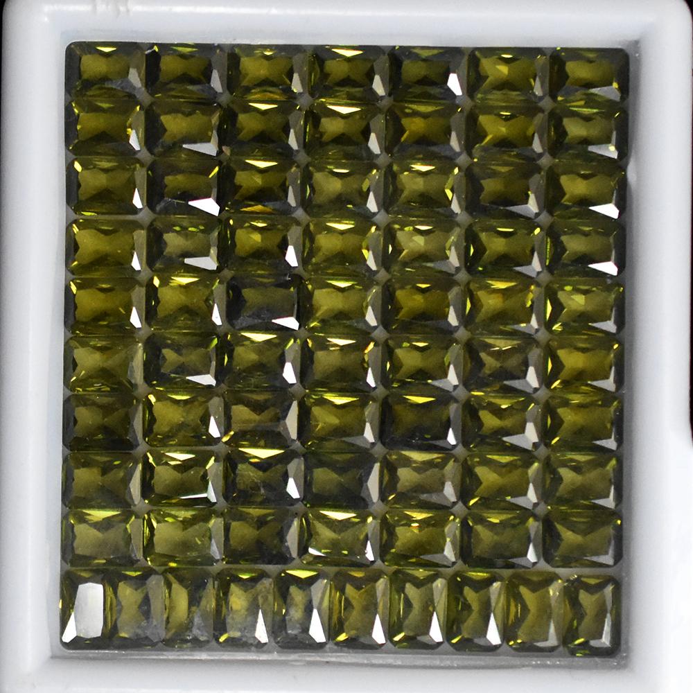 10.80 Ct Lot Natural Rare Green Sapphire Emerald Cut 7x5 mm Gemstone