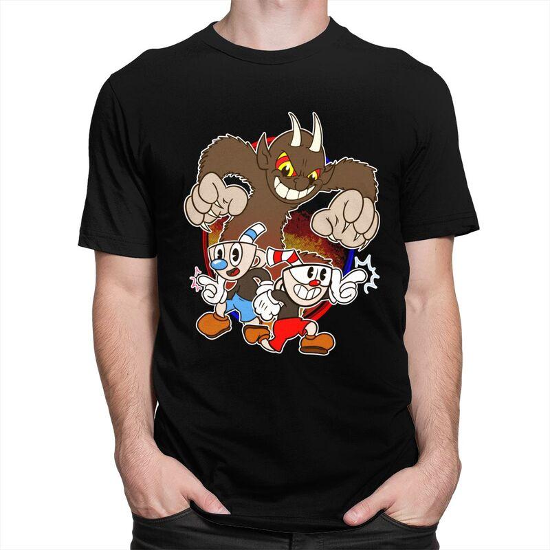 Индивидуальные горячие игровые футболки Cuphead для мужчин 100% хлопок футболки футболки футболки