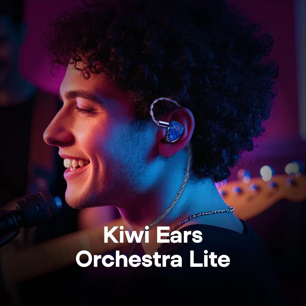 LINSOUL Kiwi Ears Orchestra Lite 8BA Hybrid HiFi Earphones, Ergonomic Design, 0.78mm 2-Pin Connector & 3.5mm Stereo Plug, Over-Ear Style, 4-Core 7N