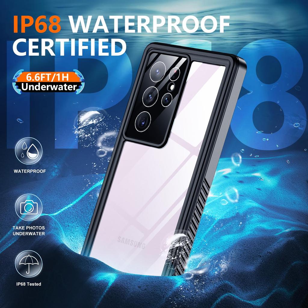 Водонепроницаемый чехол с защитой IP68 для Samsung Galaxy S24 S23 S22 S21 Ultra FE A54 A14 5G, металлический алюминиевый чехол для плавания, роскошный чехол для телефона