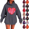 Women's Loose Comfortable Casual Fashionable Love Printed Long Sleeved Sweatshirt