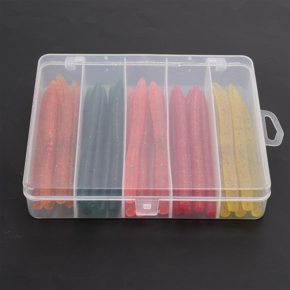 with Reflective Sequins Worm Baits PVC Fishing Lures Durable Artificial Bait For Perch Fishing
