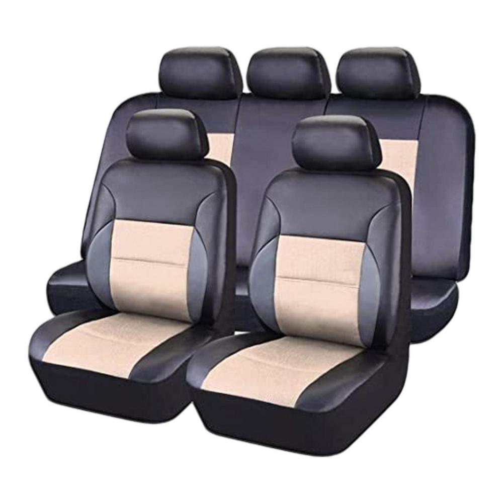 Комплект чехлов для автомобильных сидений, чехлы из искусственной кожи, совместимые с чехлами для подушек безопасности, для защиты автомобильных сидений и аксессуаров для салона автомобиля