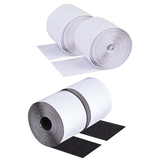 2 рулона самоклеящейся ленты-липучки с клейкой основой, простая в использовании лента-липучка для предотвращения скольжения для ковров