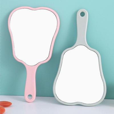 Прочный пластиковый Зеркало в форме зуба Мини Легкое Ручное Веерное Зеркало Высококачественное Портативное Зеркало для Макияжа Женское