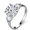 Bague Ringen Роскошное свадебное кольцо из стерлингового серебра 925 пробы 3 карата D-цвета с муассанитом и бриллиантами для женщин, классический дизайн с четырьмя когтями