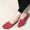 Women Summer Fashion Sandals New Low Top Flat Hollow Beans Women's Single Shoes Large Size Half Slipper