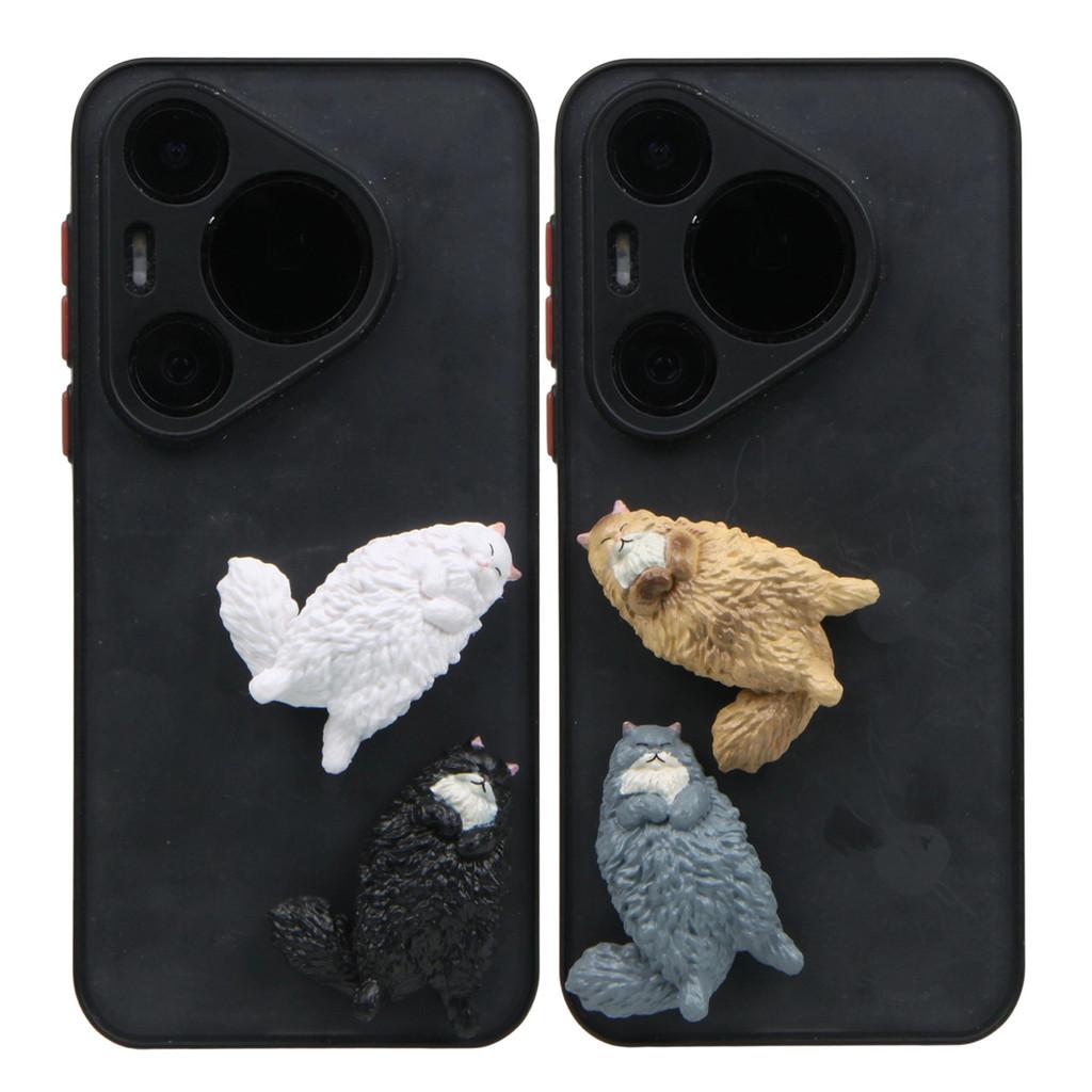 Cute 4pcs Cartoon Sleeping Cat Model Ornament Set Accessories Decoration