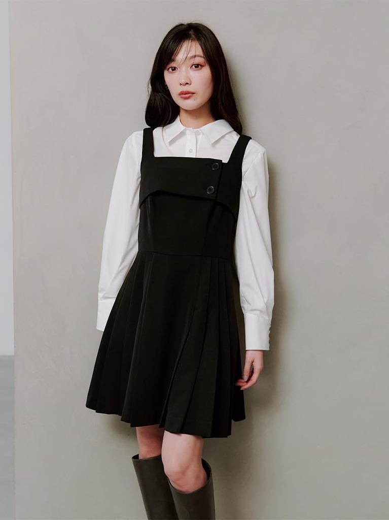 Мини-юбка-сарафан в складку SWFO254182BLK1