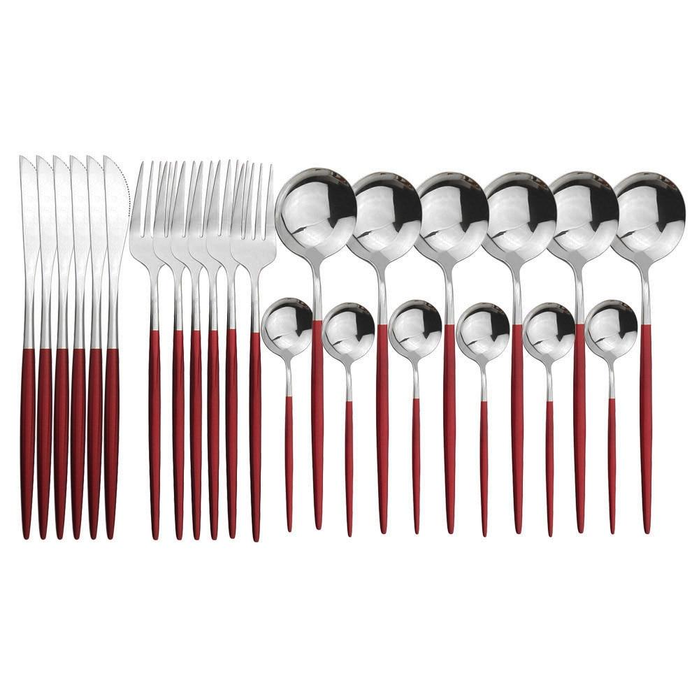 24 шт., черный западный набор столовой посуды, набор столовых приборов из нержавеющей стали, вилка, нож, ложка, набор столовых приборов, набор столовых приборов, набор столовых приборов