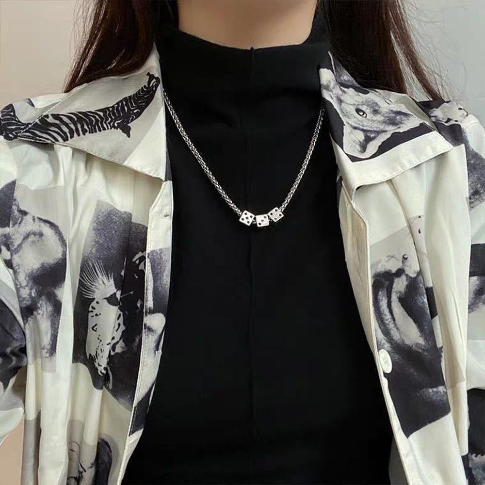Chain Night Club Hiphop Women Punk Necklaces Korean Clavicle Choker Men Necklaces Dices Pendant
