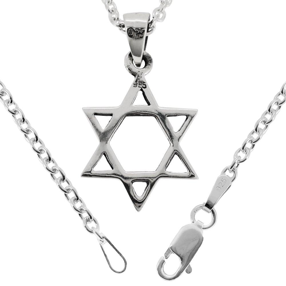 Простой кулон-гексаграмма из серебра 925 пробы [Shinjuku Ginnokura] (Нет цепи)