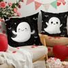 Spooky Cute Ghost Pattern Halloween Pillowcases for Haunted Decor! Sofa Cushion Cover Holiday Party Decoration Gift