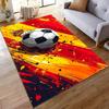 Soccer Ball with Crown on Vibrant Red-Yellow Background Non-slip rug suitable for living room and bedroom sofas.