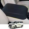 Kakash PU Leather Armrest Leather Scratch and Stain Interior Center Console Console Box Custom Design with Black Compatible with Toyota Alphard 30