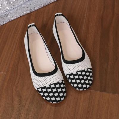 2024 Весна и Лето Новые Дышащие Сетчатые Балетки Простая Обувь Женская Обувь с Острым Носком Большого Размера Модная