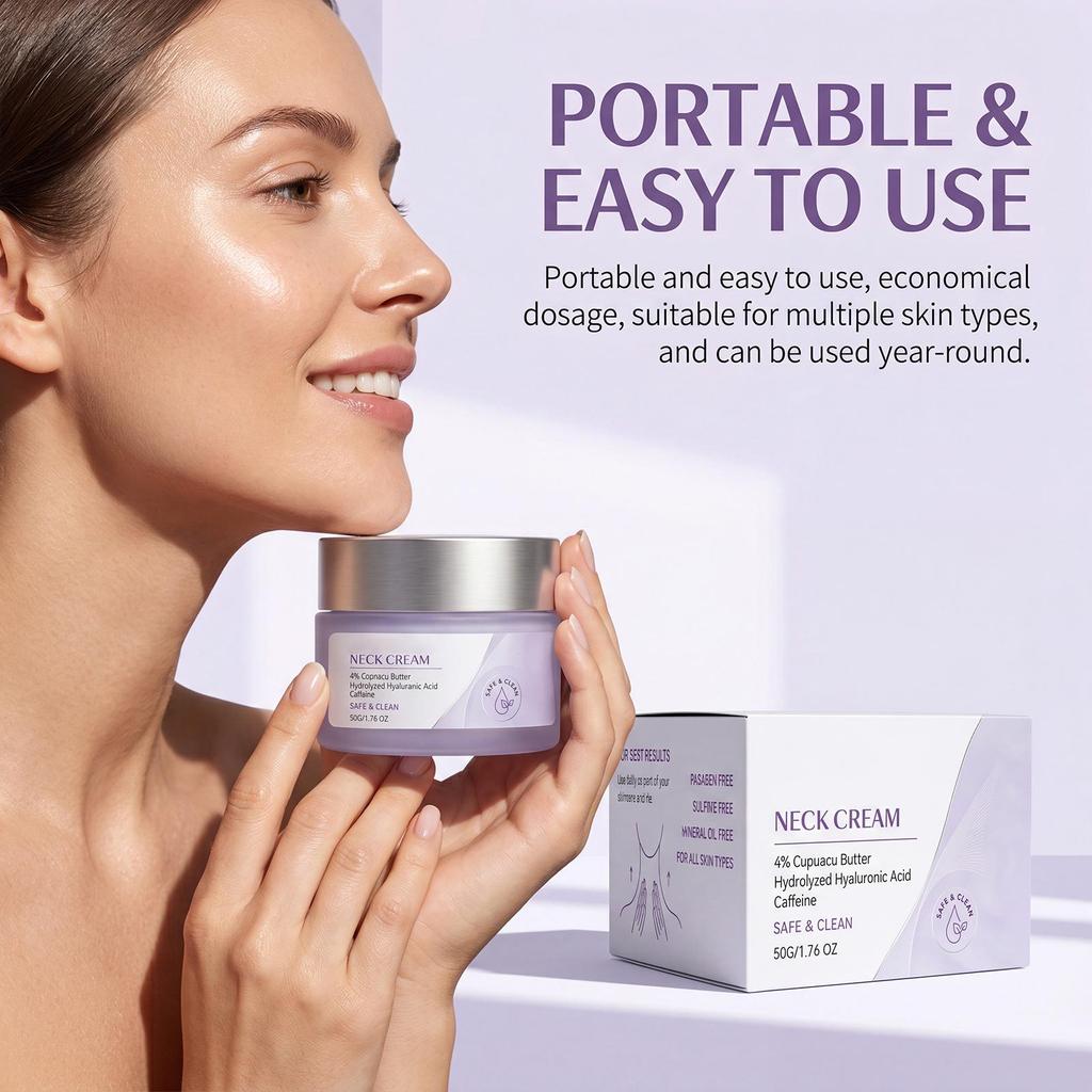 Moisturizing neck cream, gentle skin-friendly care, soft facial and neck skin, refreshing and moisturizing massage facial neck cream 50g