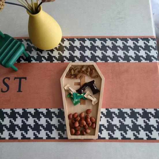 Подносы для сервировки на вечеринку в честь Хэллоуина, тыква, привидение, череп летучей мыши, конфеты, закуски, десертные тарелки, деревянная фермерская тарелка, столовые приборы для вечеринки в честь Хэллоуина