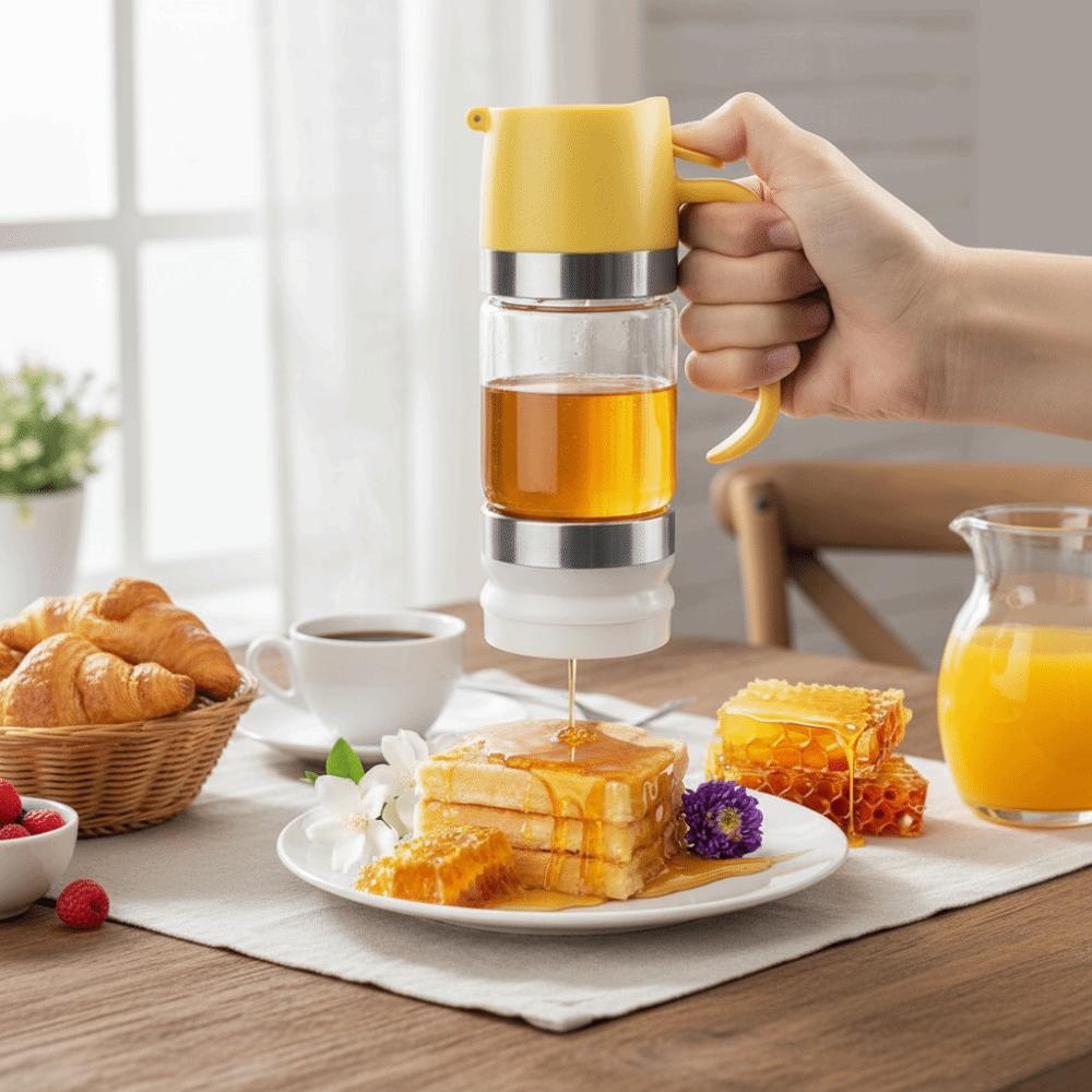 with Handle No Drip Honey Jar Clear Syrup Dispenser Household Honeys Bottle Bread