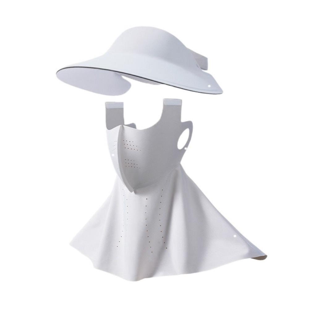 UV Protection Sunscreen Face Cover Dustproof Visor Hat Ice Silk Mask Wide Brimmed Hat Face Protection UV Protection Veil Fishing