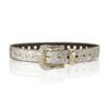 Fashion Women Wide Glitter Belt Golden Rhinestone Buckle Full Eyelet Design Western Style Waist Belt for Jeans Pants Dresses