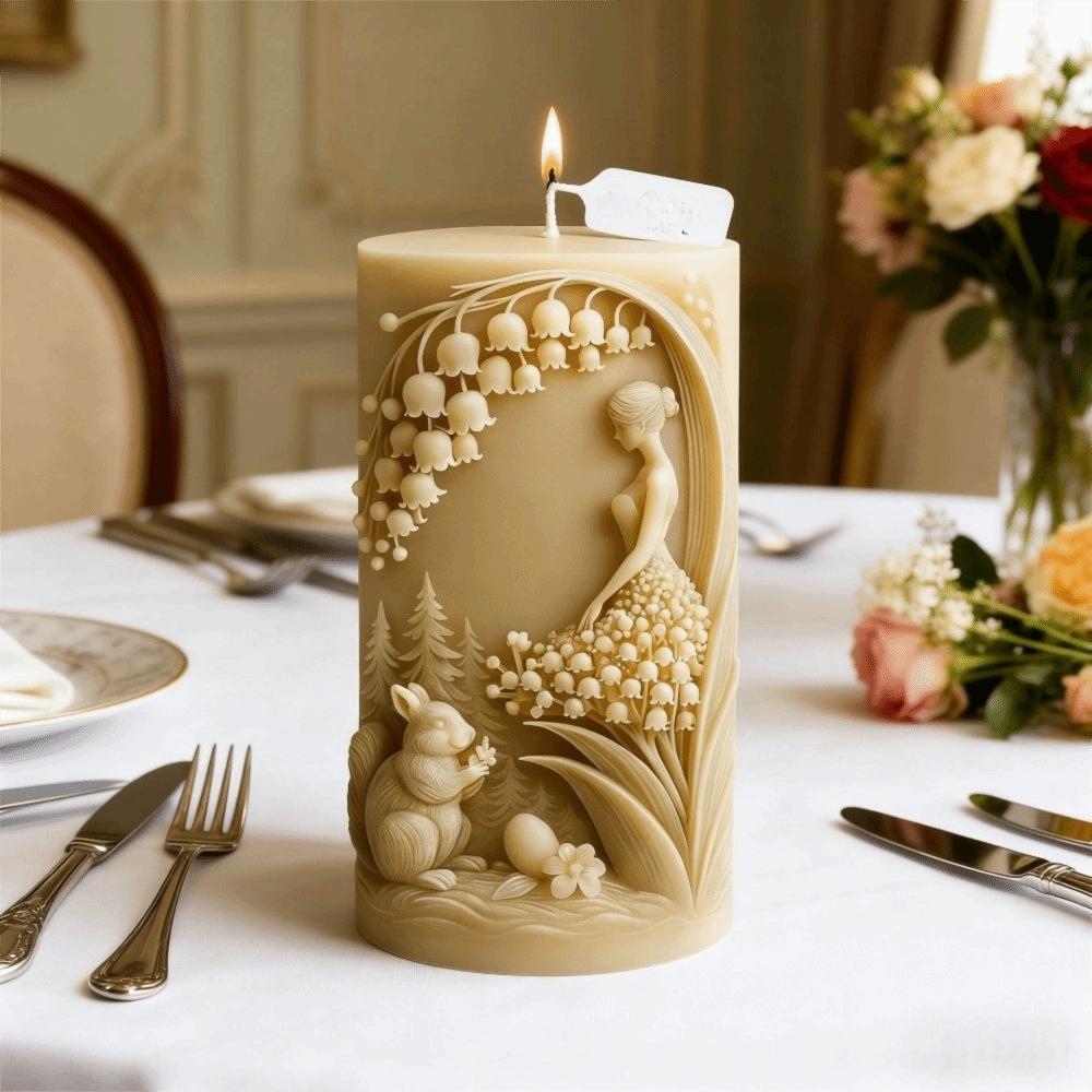 Reusable Silicone Candle Mold 3D Pillar Candle Mold Flower Girl Candle Mold  DIY Crafting
