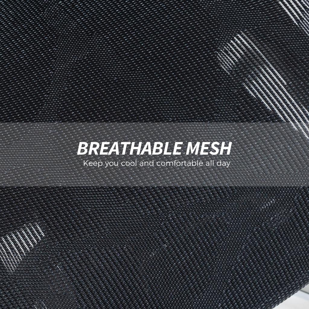 Mesh Office Chair With Footrest Reclining Backrest Lumbar Support Adjustable Armrest And Headrest