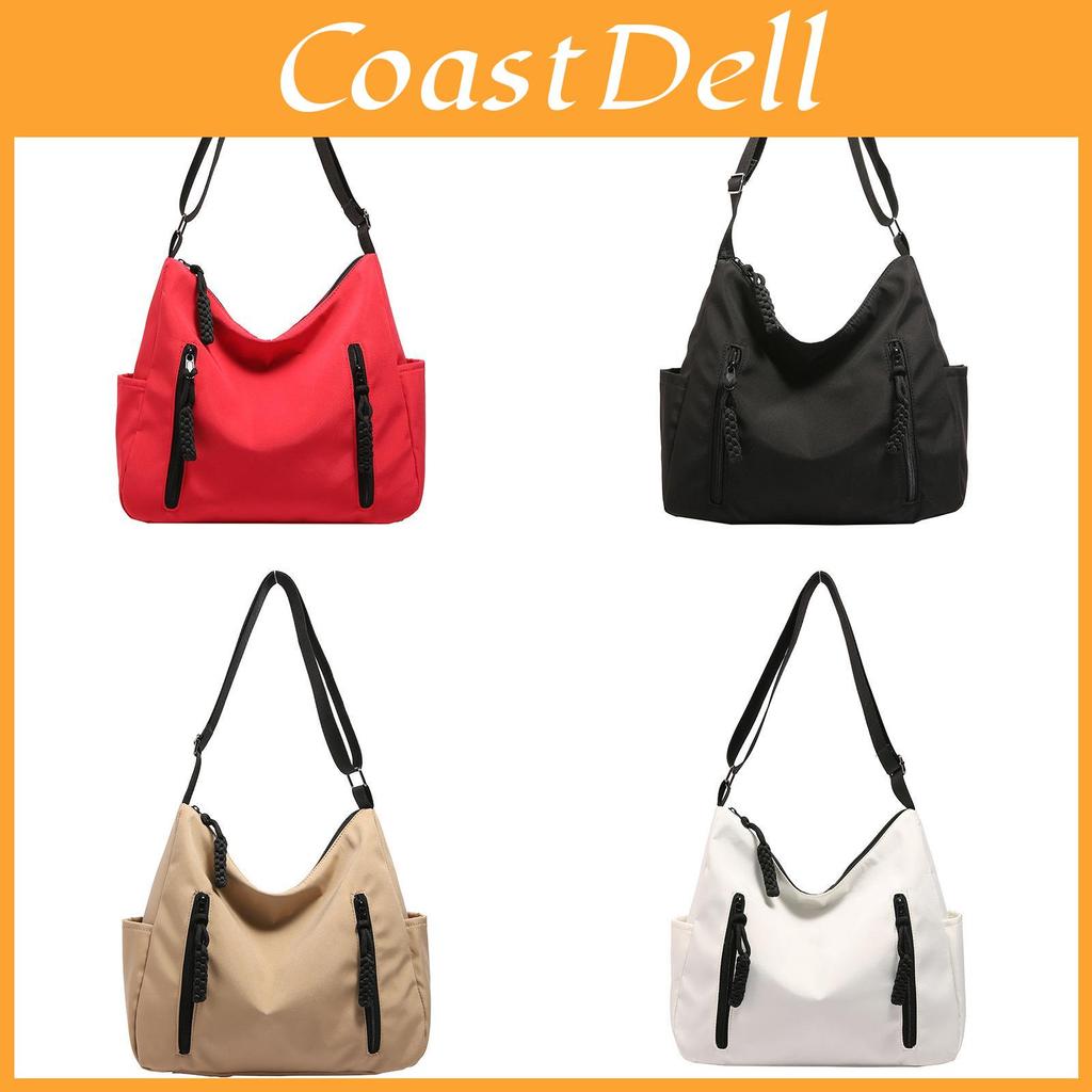 Street Style Nylon Tote Handbag With Inner Pocket And Durable Stitching For Commuting