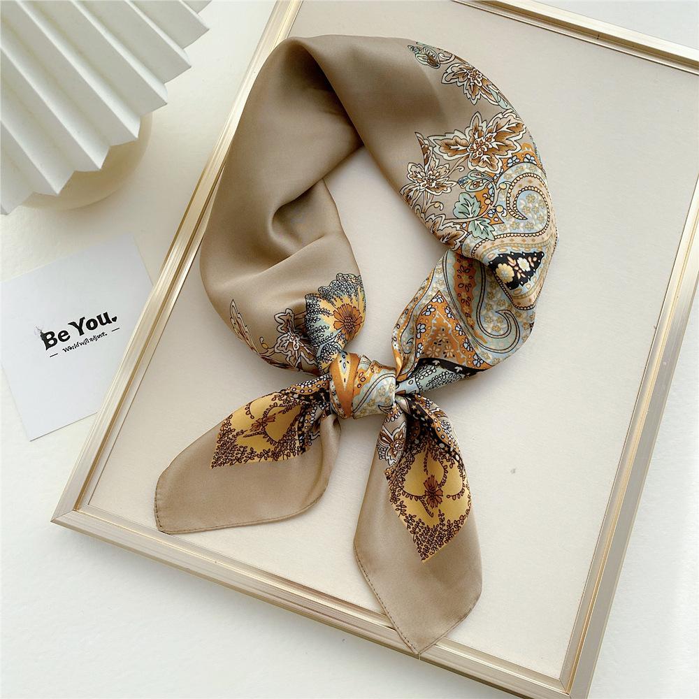 Fashion Decoration Scarf Hairband Tie Hair 70 Small Square Scarf Silk Scarf Women'S Spring And Autumn Versatile Small Scarf Professional Scarf
