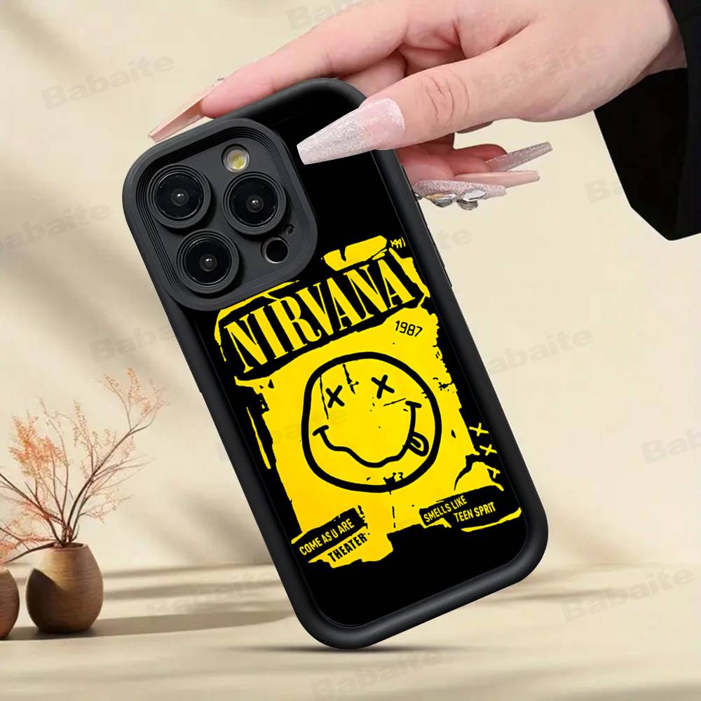 N-Nirvanaes Rock Band Phone Case For IPhone 17 16 Pro Max 15 14 Plus 11 12 13 Soft Shockproof Cover
