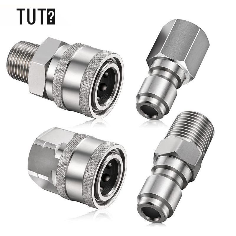 Stainless Steel 3/8 NPT Quick Connect High-Pressure Washer Fitting for Car Washers