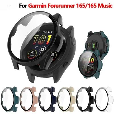 Закаленное Стекло+Чехол для Garmin Forerunner 165 Жесткий ПК Защита Экрана Полностью Окружающий Бампер Чехол для Garmin 165 Music