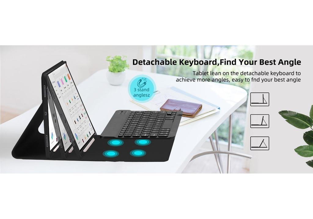 Чехол-клавиатура Samsung Tab S10 Lite с Bluetooth и RGB-подсветкой, со съемной клавиатурой для S11/S9 FE
