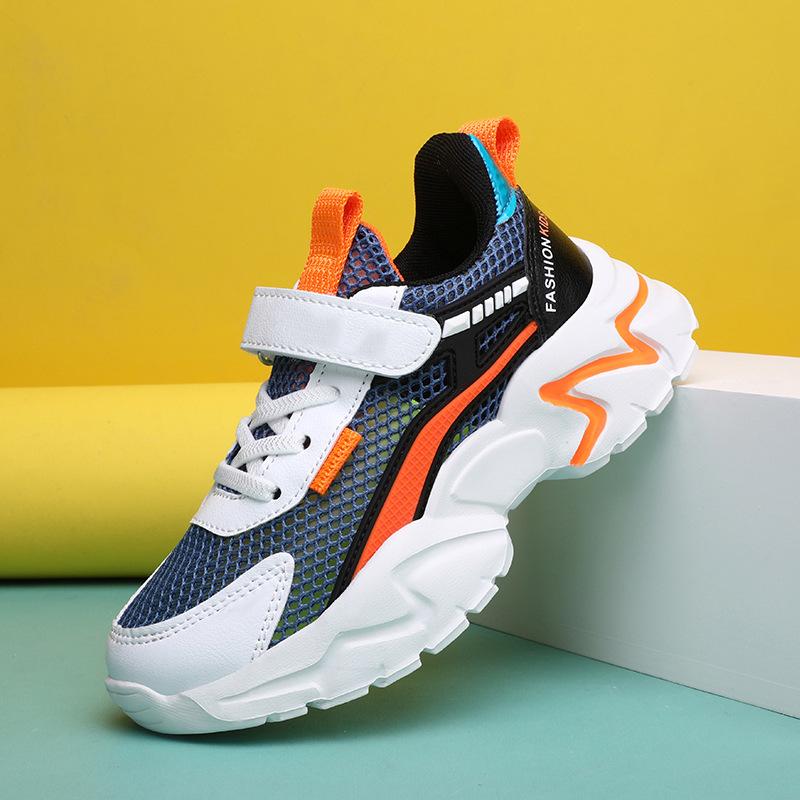 Boys Shoes 2025 Summer New Middle and Large Children Boys Net Shoes Little White Shoes Student Breathable Mesh Sneakers