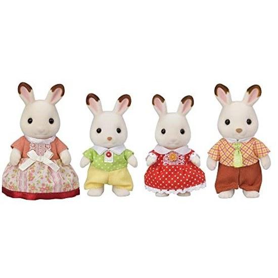 Куклы Sylvanian Families Семья Шоколадных Кроликов FS-46 ST Сертифицировано для 3 лет и старше Игрушка Кукольный Домик EPOCH