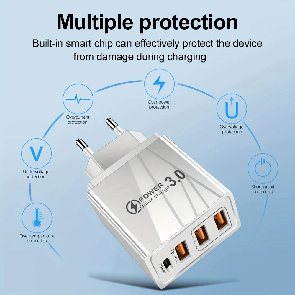 USB зарядное устройство QC 3.0 Type C PD быстрая зарядка для iPhone 12 13 Max Samsung S21 Xiaomi мобильный телефон EU/US вилка настенное зарядное устройство