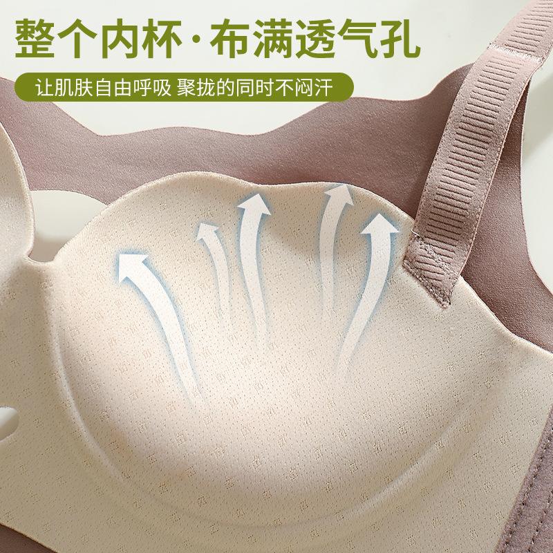 Round chest underwear women gather small breasts without traces, half a cup shows large, no steel ring, anti-sagging flat chest bra cover