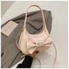 2025 New Bow Shoulder Bag Simple and Fashionable Women's Underarm Bag Versatile Casual Crescent Bag Handbag