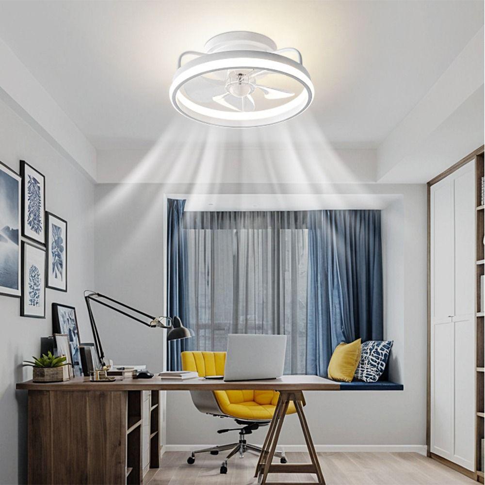 Stepless Dimming Ceiling Lamp 2 In 1 Electric Cordless Fan Creative Ceiling Fan Office