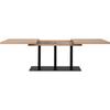 QUADRATO Extendable Dining Table - 8 To 12 People - Oak and Black Melamine - L160-240 X H75 X D80 Cm